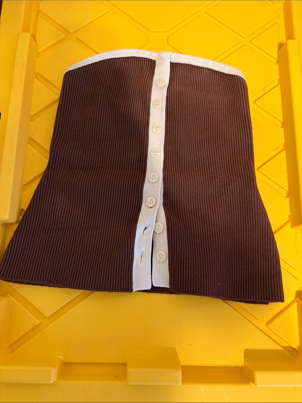 Abercrombie & Fitch Brown Ribbed Mini Skirt with White Trim